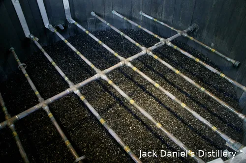 Charcoal mellowing vat (inside view)