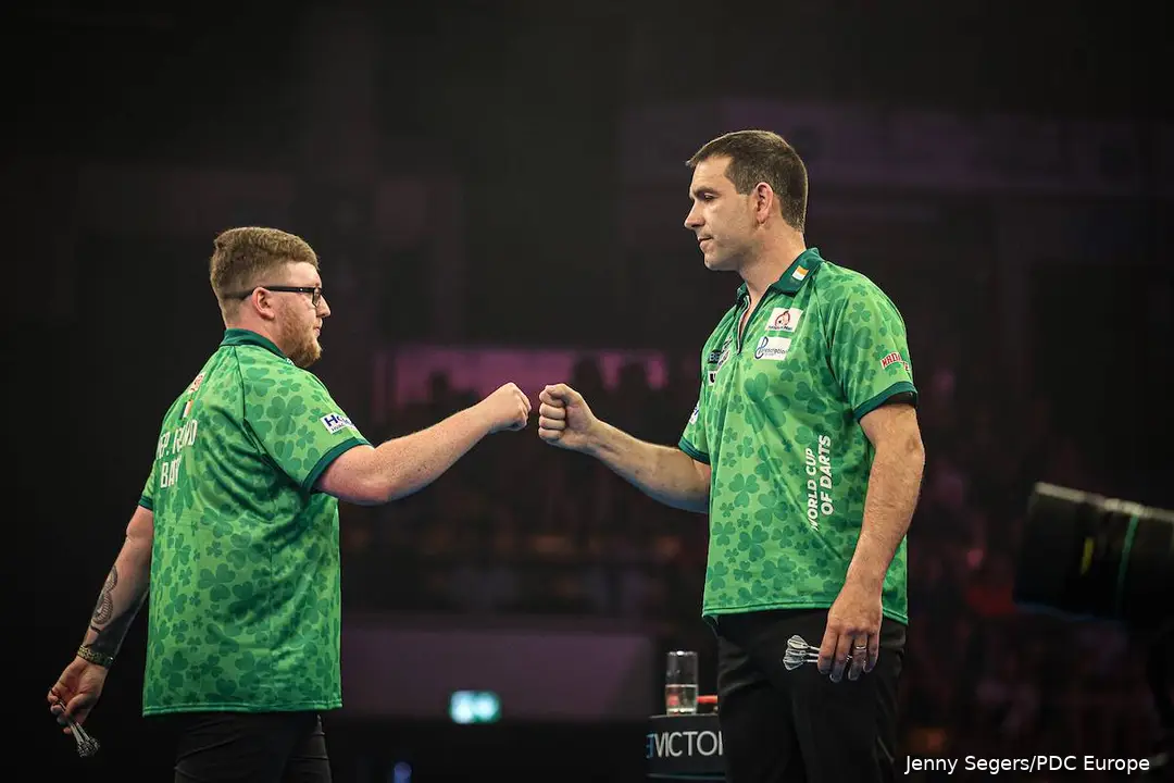 Keane Barry and William O'Connor representing Republic of Ireland at the 2025 World Cup of Darts