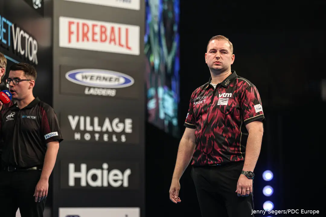 Mike de Decker and Dimitri van den Bergh representing Belgium at the 2026 World Cup of Darts