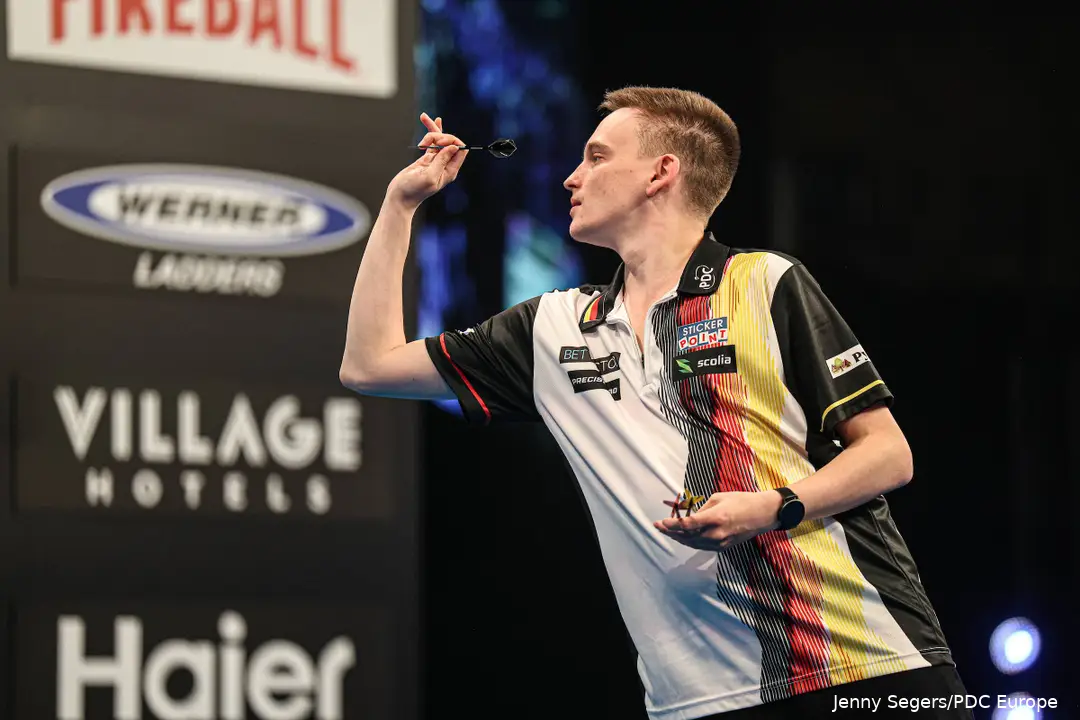 Ricardo Pietreczko representing Germany at the 2026 World Cup of Darts