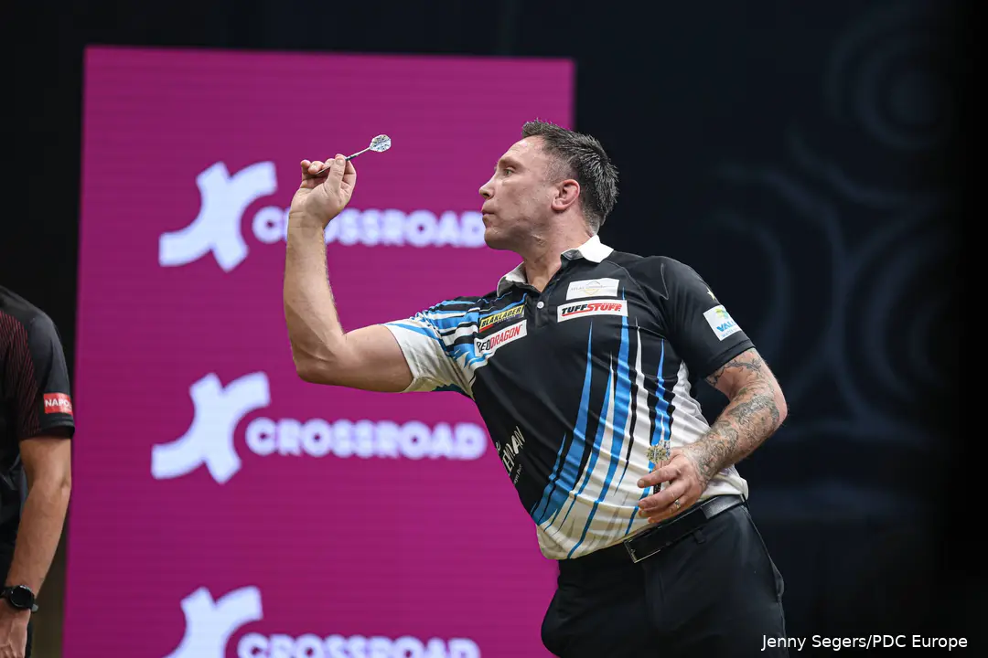Gerwyn Price in Aktion.
