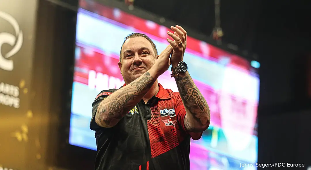 Kim Huybrechts neemt het in de tweede ronde op tegen Peter Wright