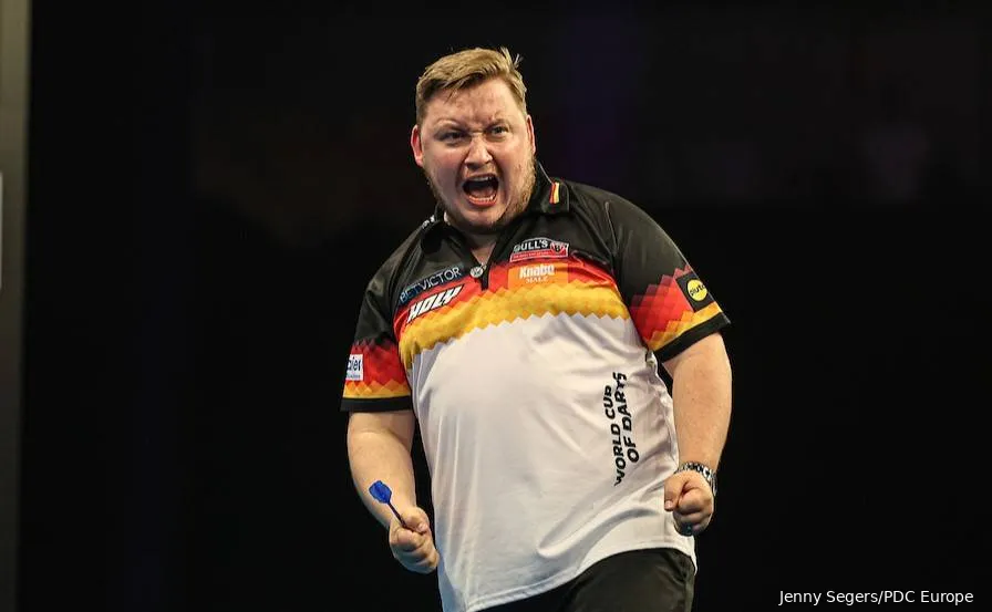 Mit Gebrüll ins World-Cup-Halbfinale: Nach einem spannenden Decider ließ Martin Schindler seinen Emotionen freien Lauf