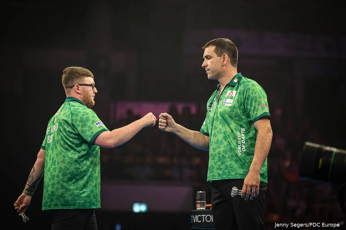 Keane Barry and William O'Connor representing Republic of Ireland at the 2025 World Cup of Darts