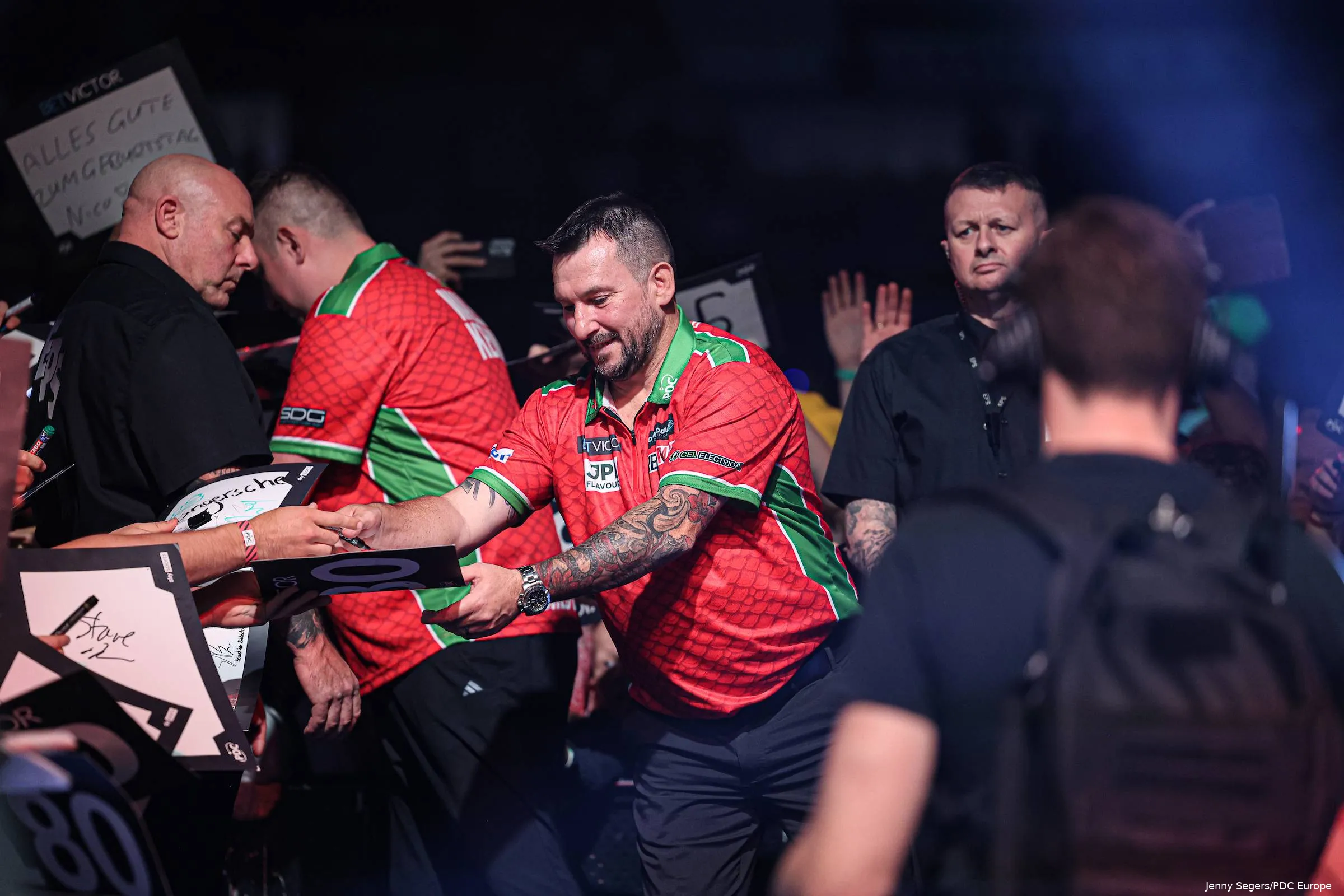Jonny Clayton and Nick Kenny representing Wales at the 2026 World Cup of DartsV Usa-7