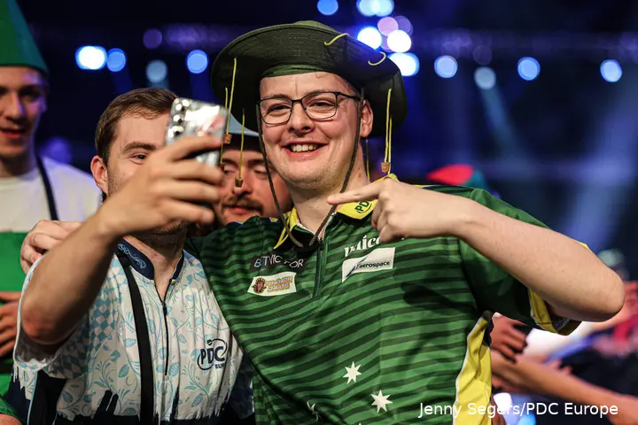 Adam Leek representing Australia at the 2026 World Cup of Darts