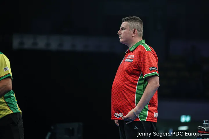 Nick Kenny representing Wales at the 2026 World Cup of Darts