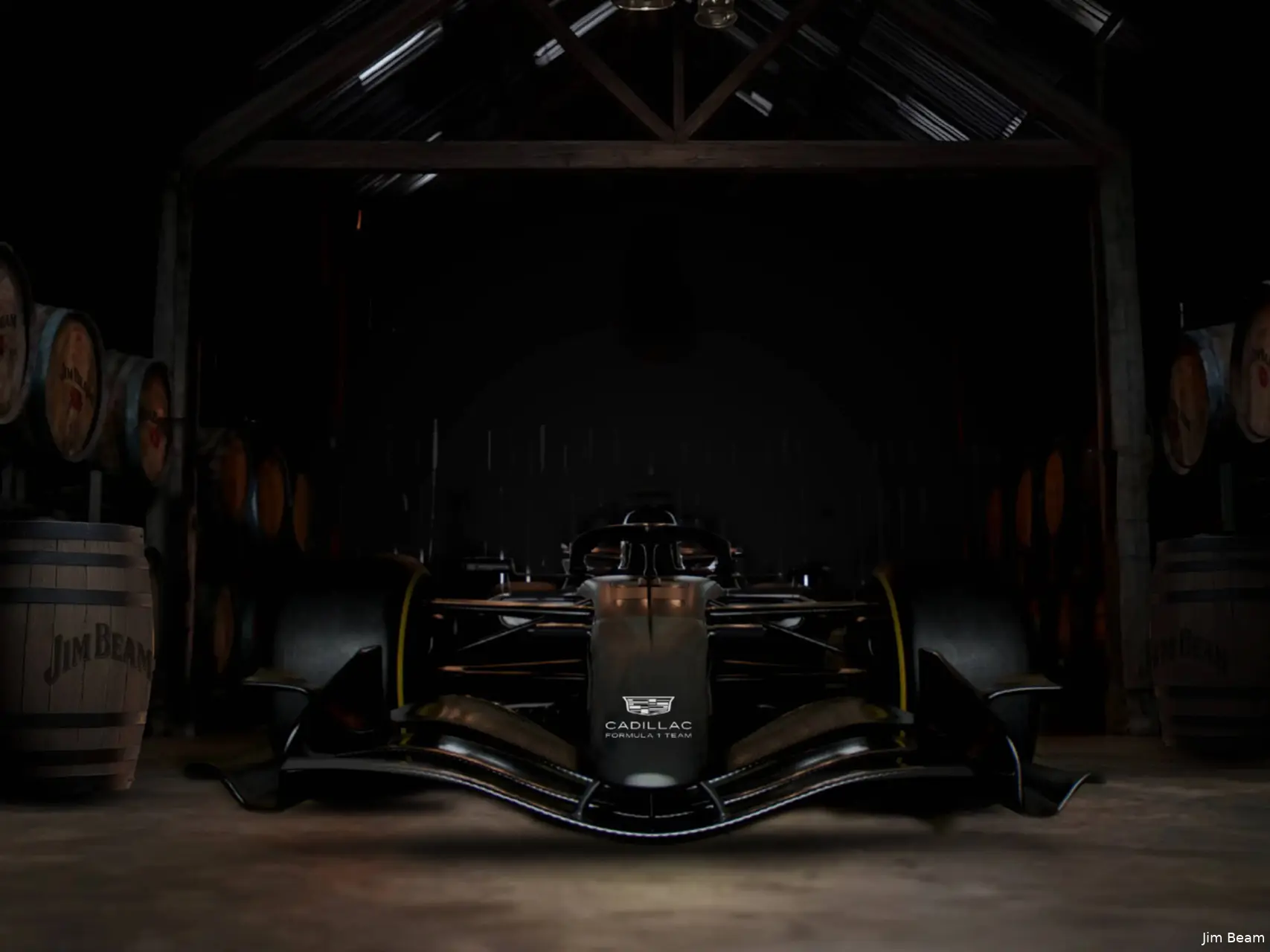 Jim Beam whiskey and Cadillac F1