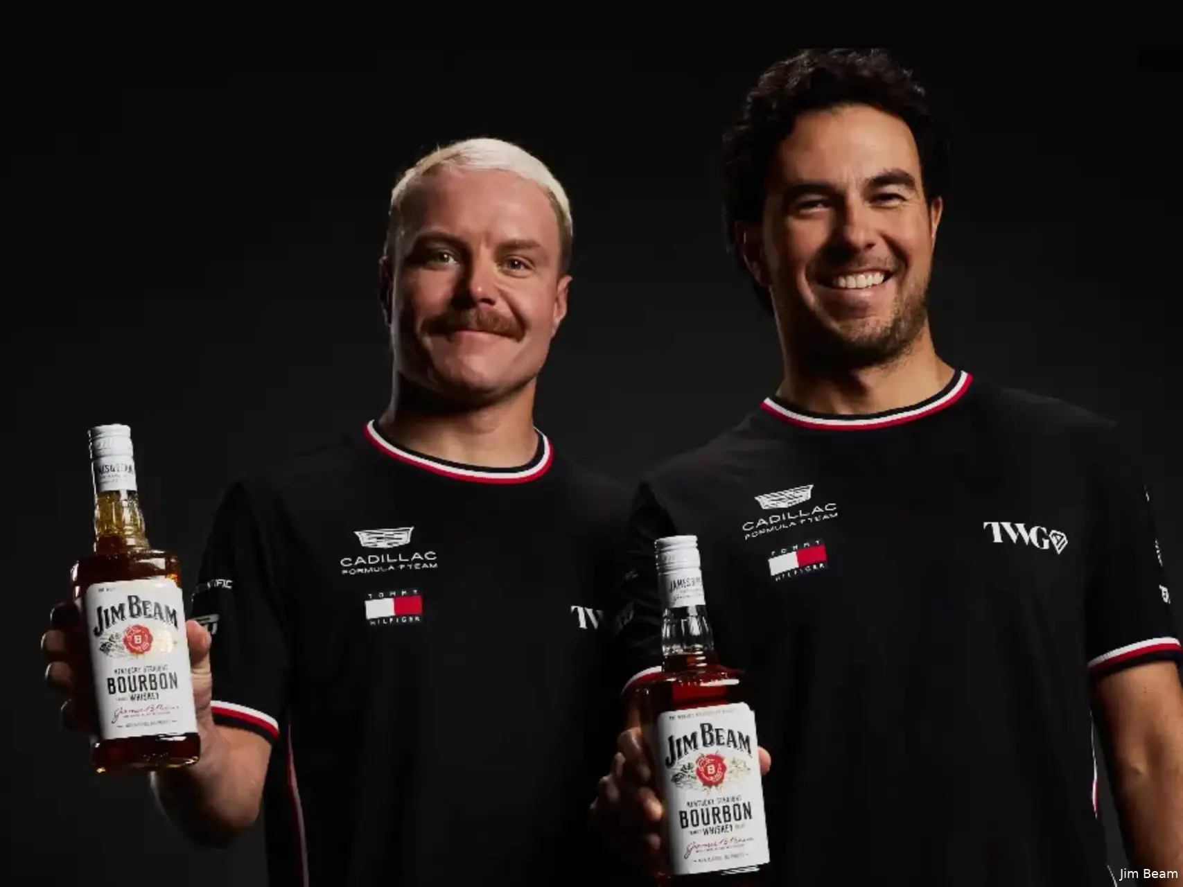 Bottas en Perez Jim Beam Bourbon