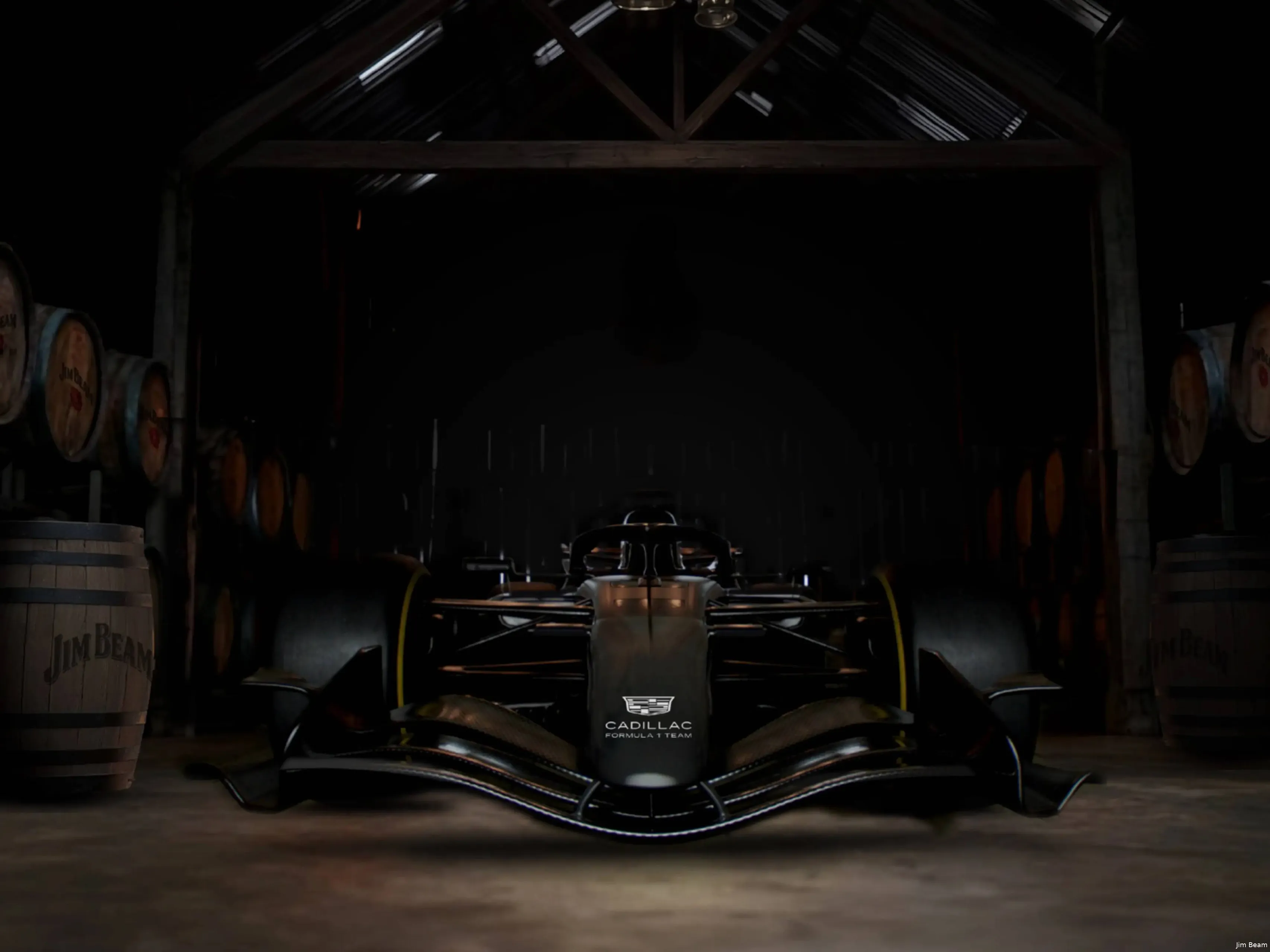 Jim Beam whiskey and Cadillac F1
