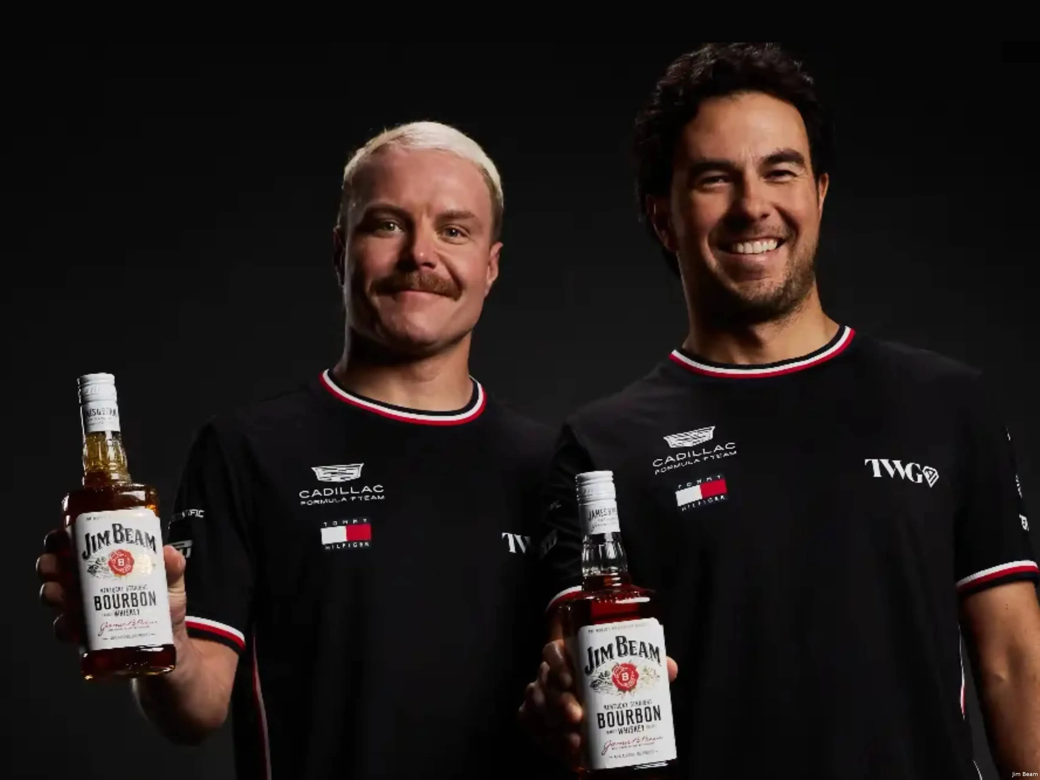 Bottas en Perez Jim Beam Bourbon