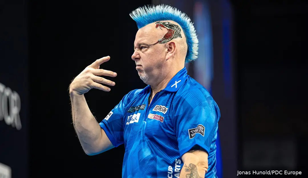 Peter Wright representing Scotland at the World Cup of Darts