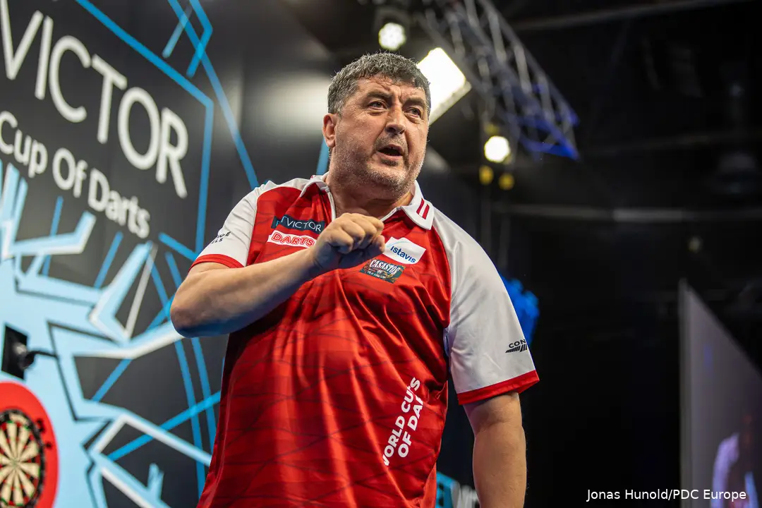 Mensur Suljovic representing Austria at the World Cup of Darts&nbsp;