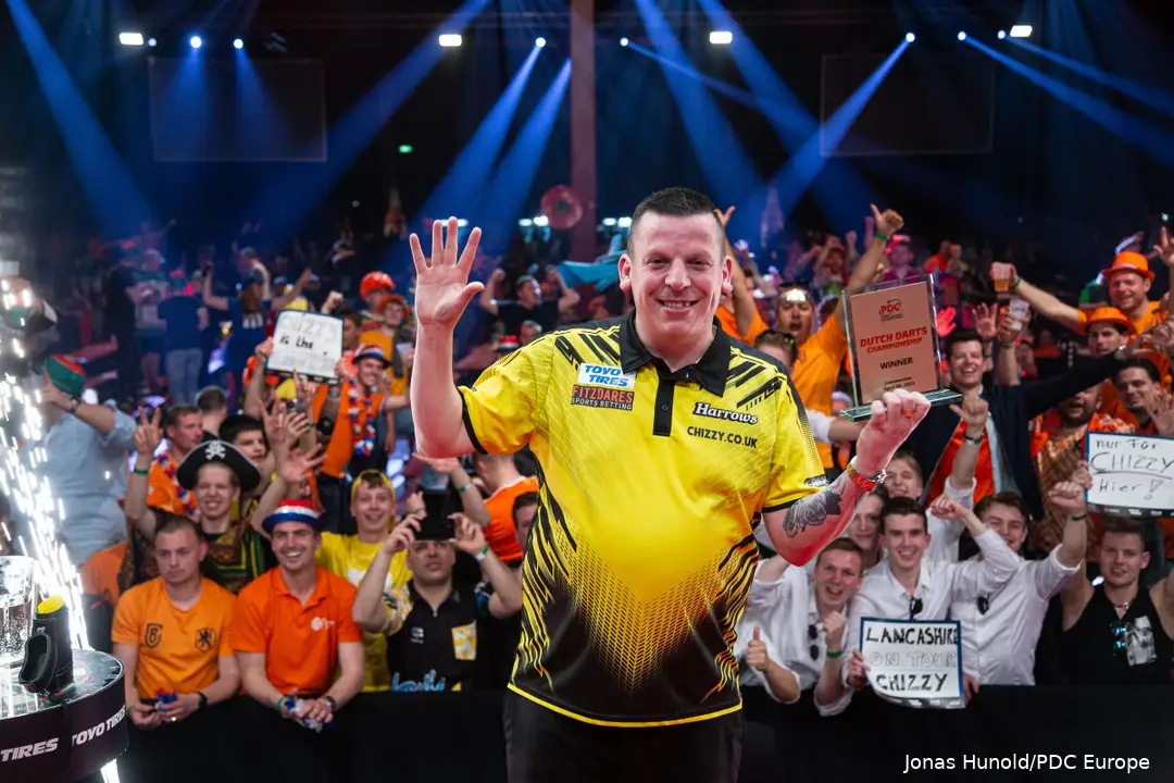 Dave Chisnall hat es geschafft, die niederländische Dutch Darts Championship 2023 zu gewinnen.