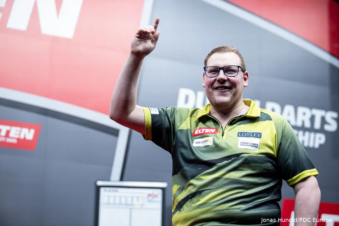Marvin van Velzen kon vorig jaar bij de Dutch Darts Championship in Rosmalen alvast wat podiumervaring opdoen