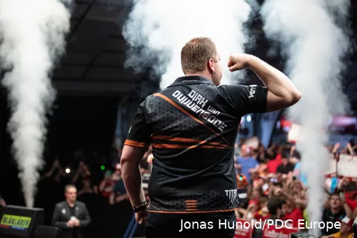 Dirk van Duijvenbode at the Belgian Darts Open