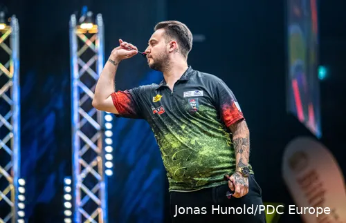 Brian Raman in action last year at the German Darts Open