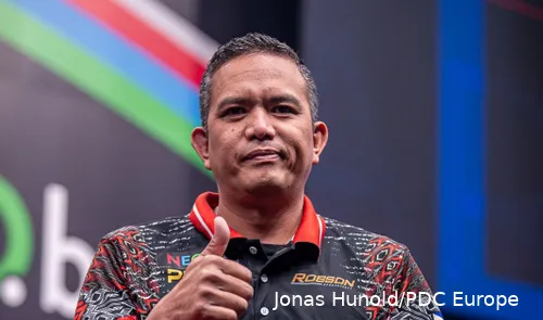 Perez celebrating on the European Tour&nbsp;