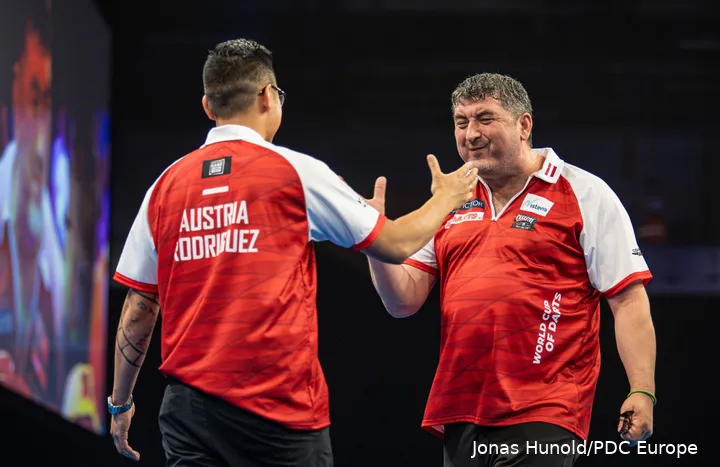 Mensur Suljovic and Rowby-John Rodriguez at the World Cup for Austria