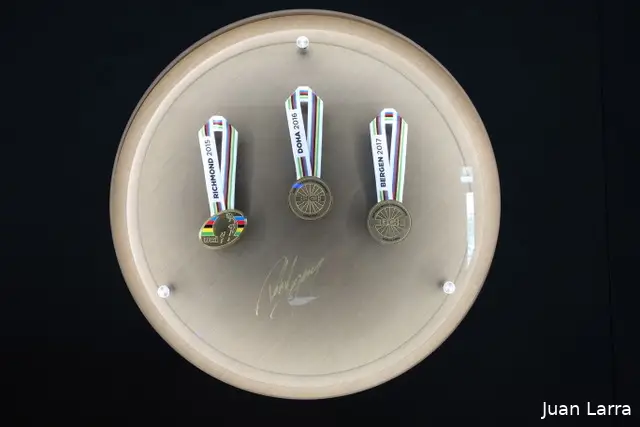 Las medallas de Oro conseguidas por Peter Sagan en los 3 Mundiales que ganó.