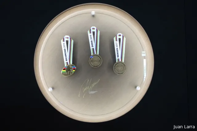 Las medallas de Oro conseguidas por Peter Sagan en los 3 Mundiales que ganó.