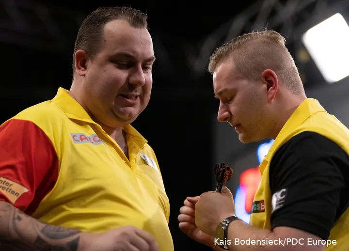 Kim Huybrechts und Dimitri Van den Bergh erreichten beim letztjährigen World Cup of Darts das Halbfinale&nbsp;
