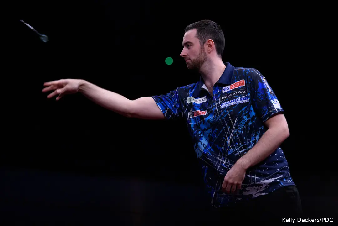 Luke Humphries in actie&nbsp;