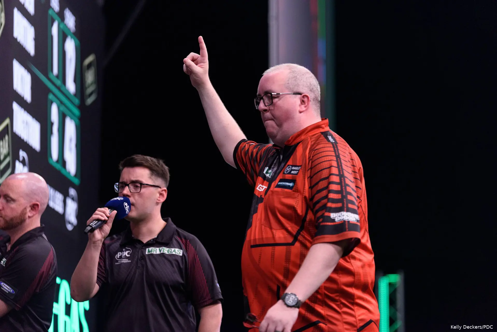 Stephen Bunting puts finger up.