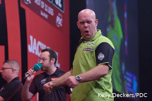 Michael van Gerwen won deze week op het Players Championship zijn eerste rankingtitel van 2024