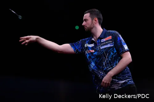 Luke Humphries in actie&nbsp;