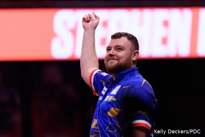 Josh Rock celebrates.