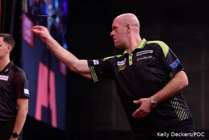 Michael van Gerwen in action.
