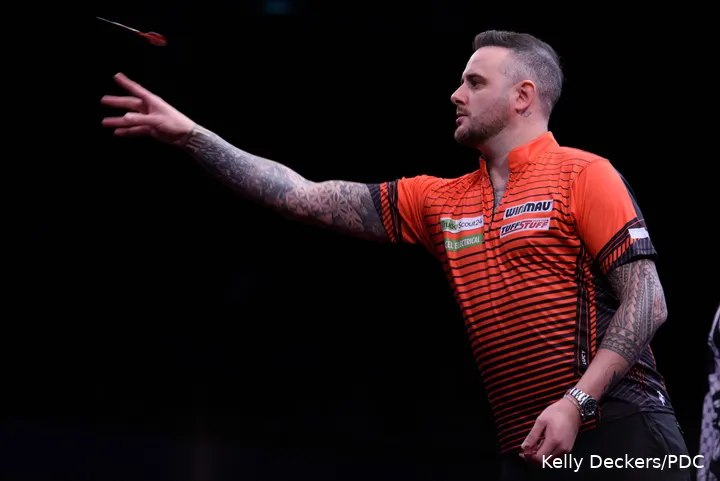 Joe Cullen in actie op het afgelopen WK Darts