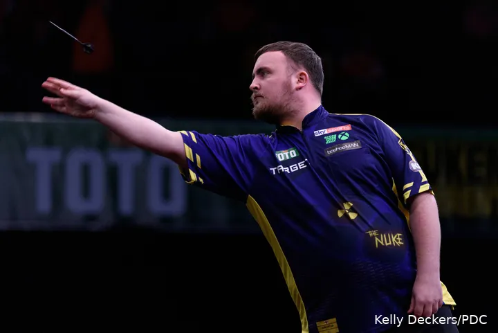 Luke Littler in actie