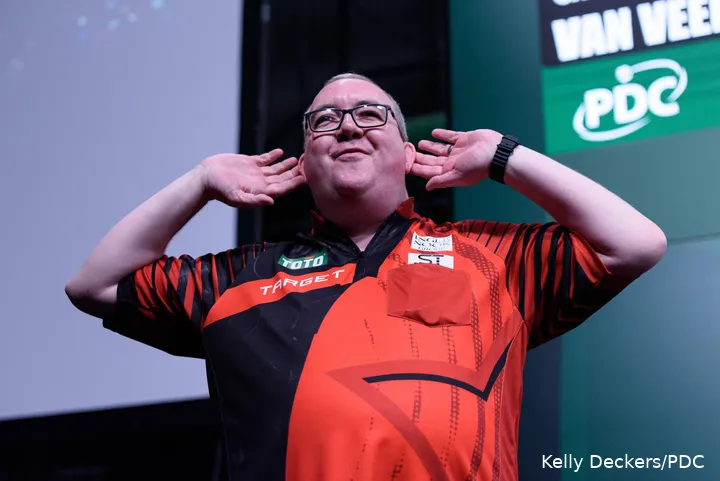 Stephen Bunting had ook in Den Bosch weer het publiek op zijn hand