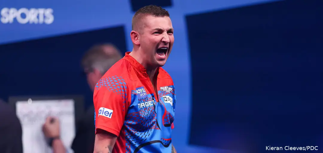 Nathan Aspinall passionately cheering