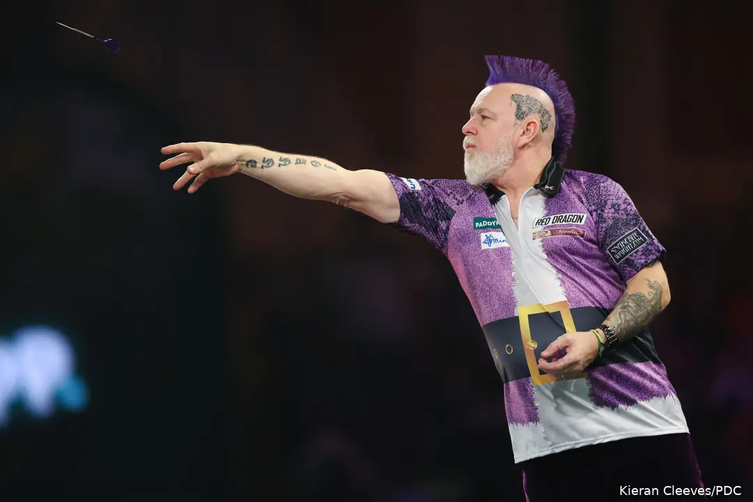 Peter Wright in actie op het WK Darts