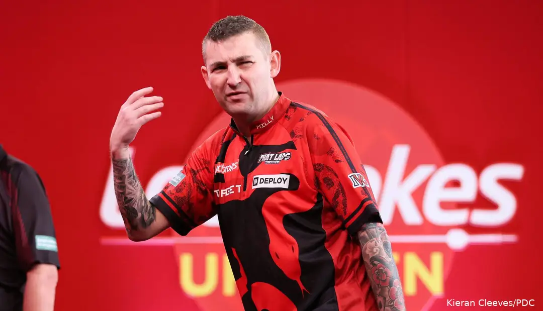 Ook Nathan Aspinall heeft last van darteritus