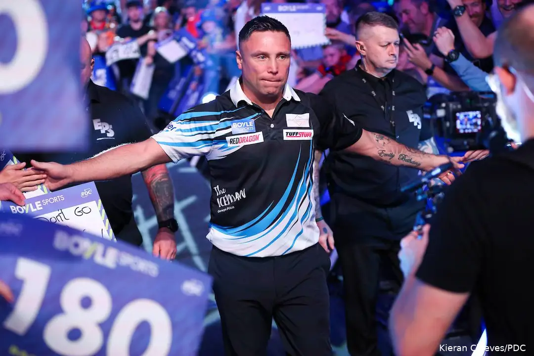 Gerwyn Price tijdens zijn walk-on