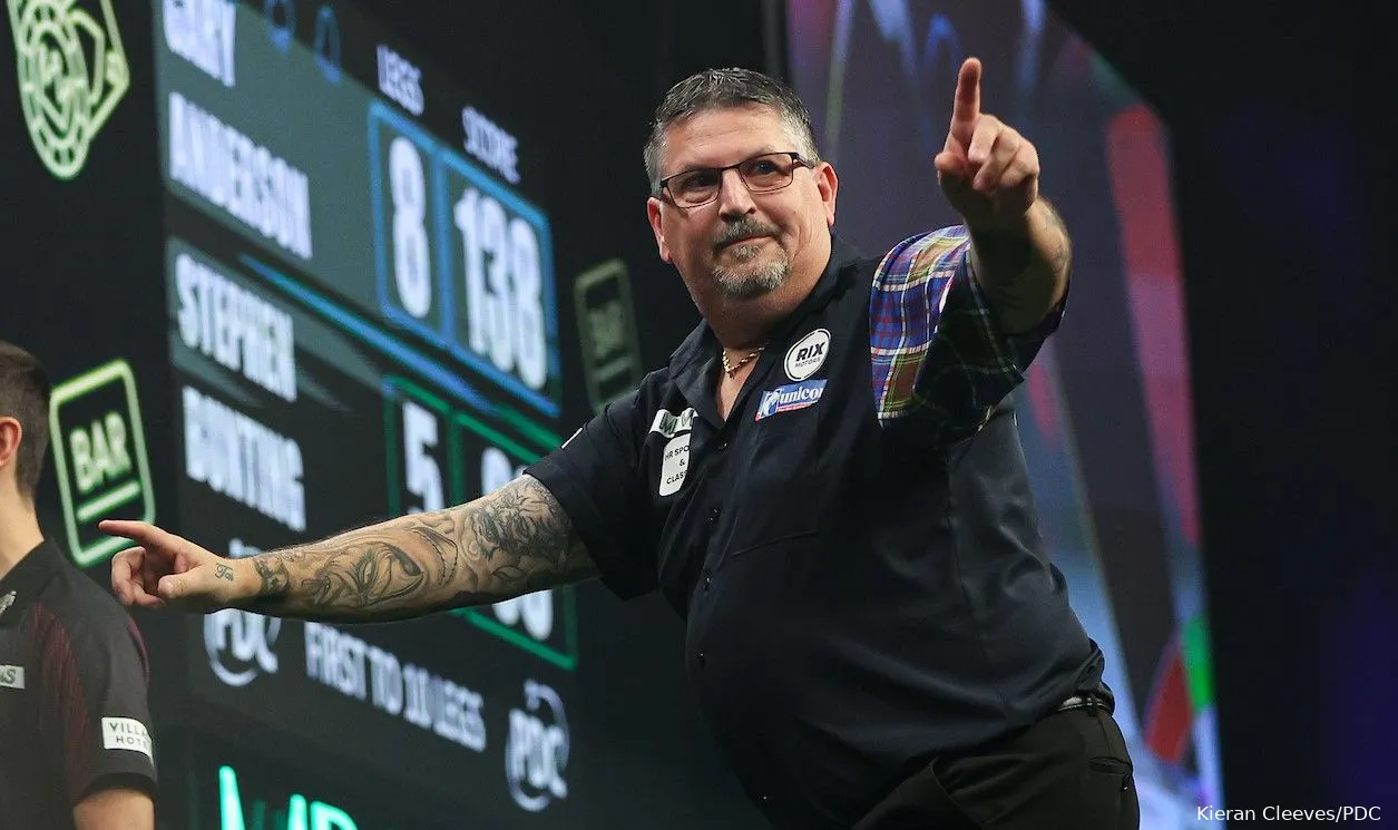 Gary Anderson gaat morgen op jacht naar een eerste Grand Slam of Darts-titel