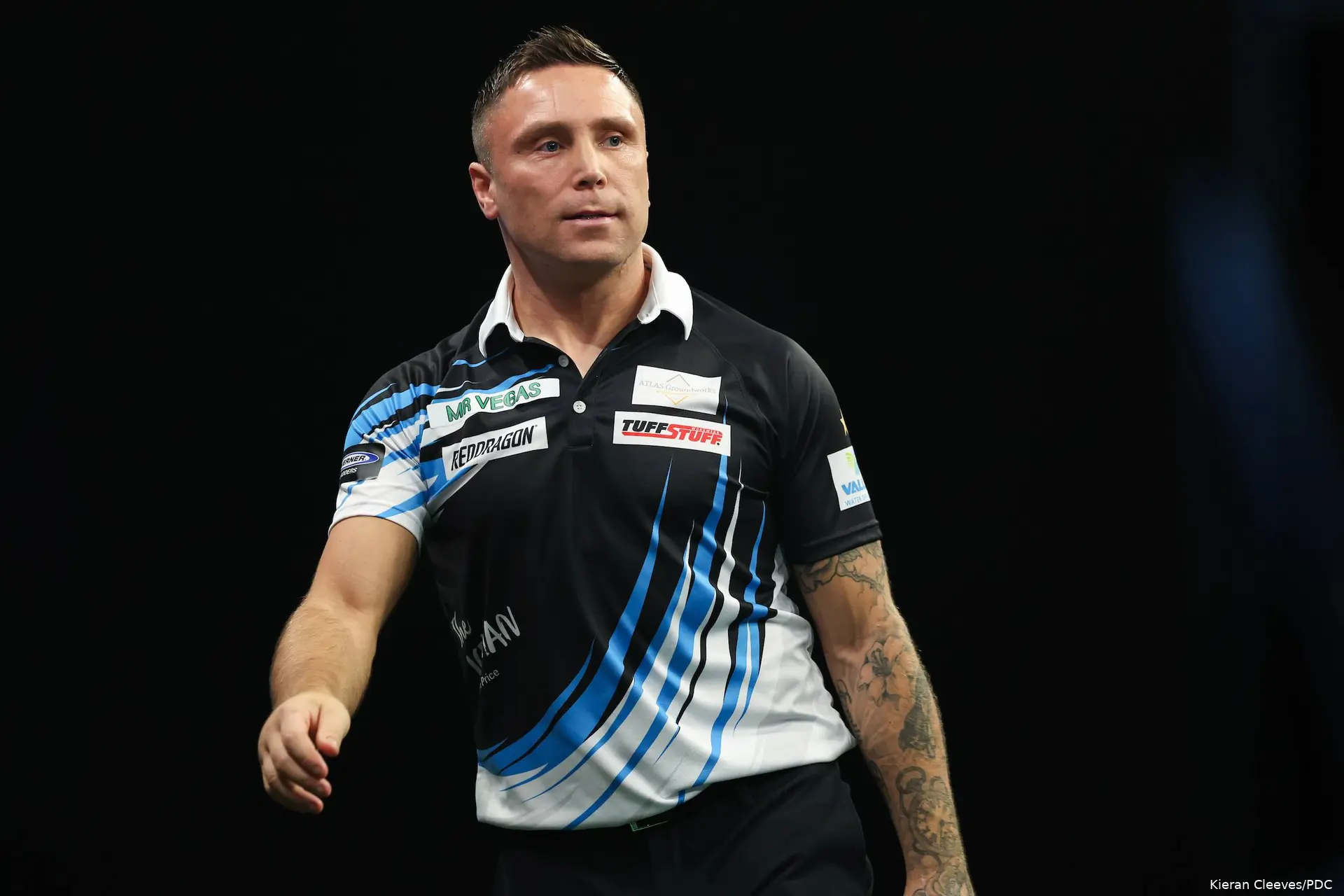 Gerwyn Price in pensive mood at Grand Slam of Darts