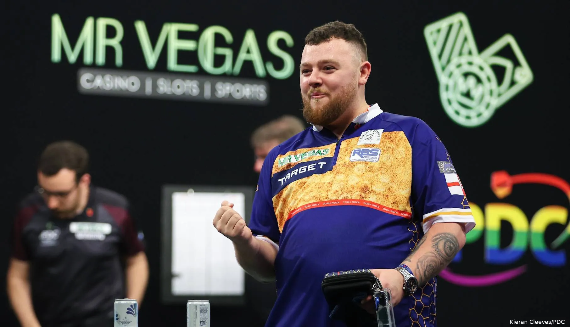 Josh Rock smiling towards crowd