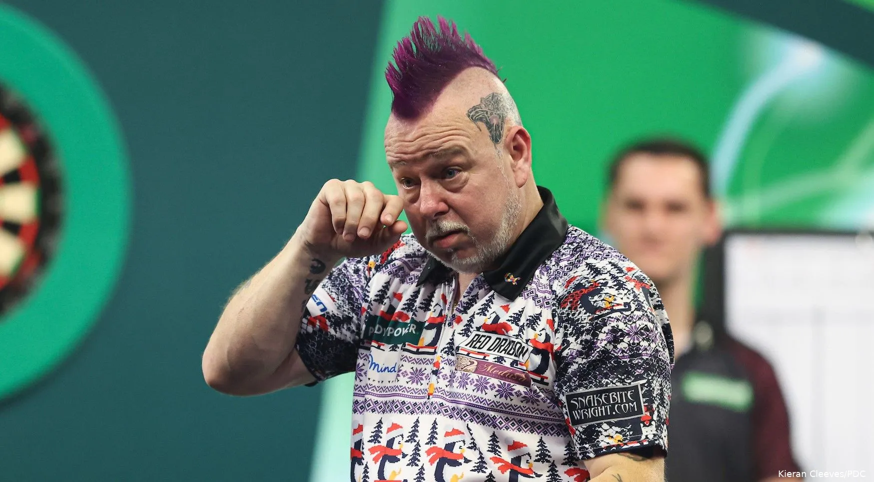 Peter Wright in his Christmas getup at Ally Pally.