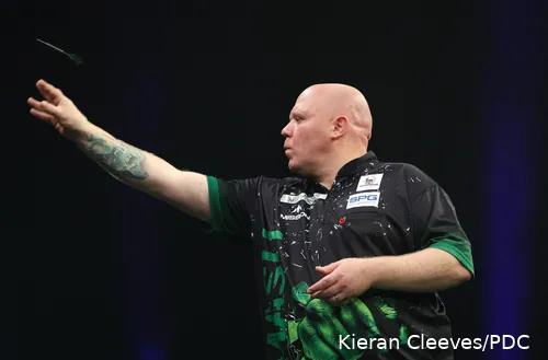 Martin Lukeman in actie op de Grand Slam of Darts