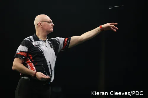 Mickey Mansell in actie op de Grand Slam of Darts