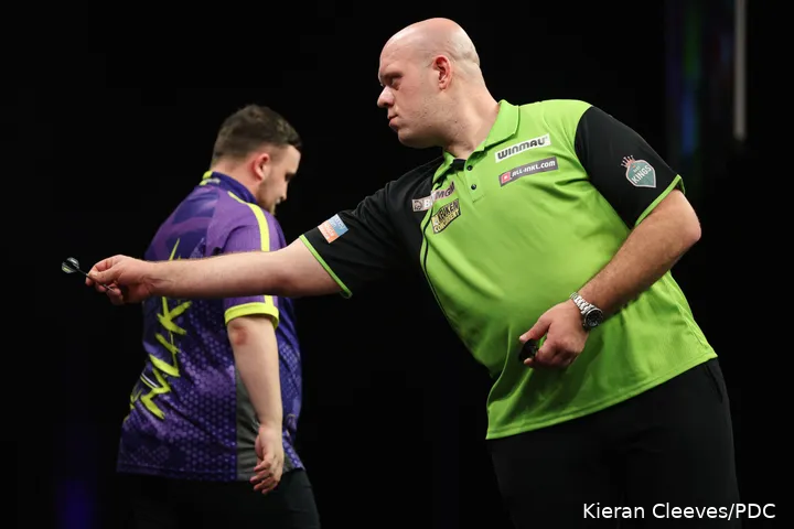 Michael van Gerwen and Luke Littler will face off in the tie of the round.