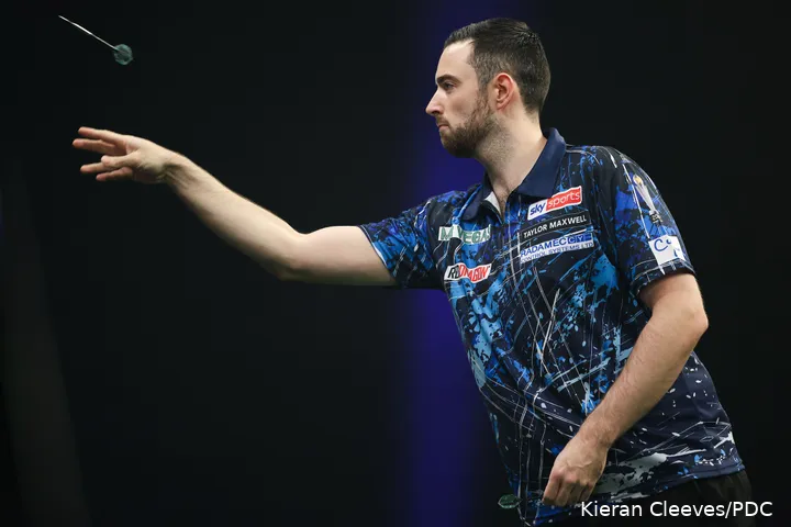 Luke Humphries in action at the Grand Slam of Darts