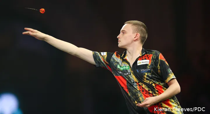 Ricardo Pietreczko in action at the Darts World Championship