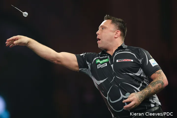 Gerwyn Price in action&nbsp;