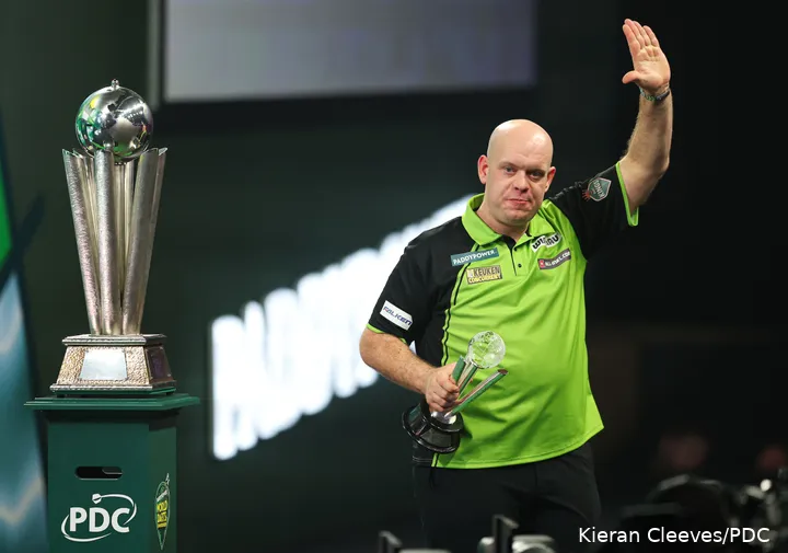 Michael van Gerwen can be found in fourth place in these rankings